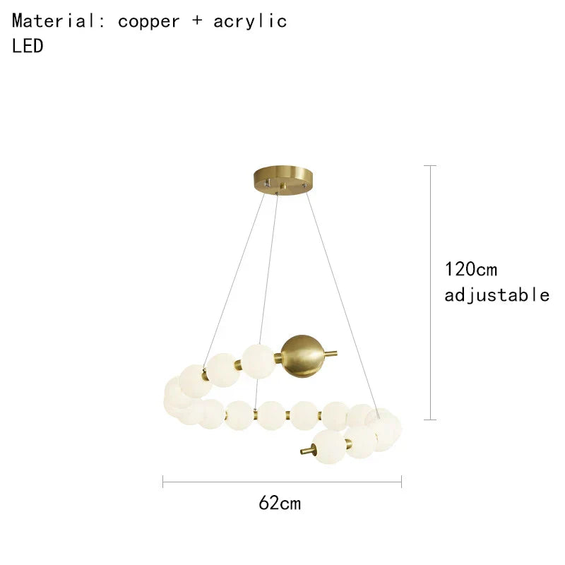 DecorBites™ Acrylic LED Chandelier: Modern Living Room Pendant Lamp