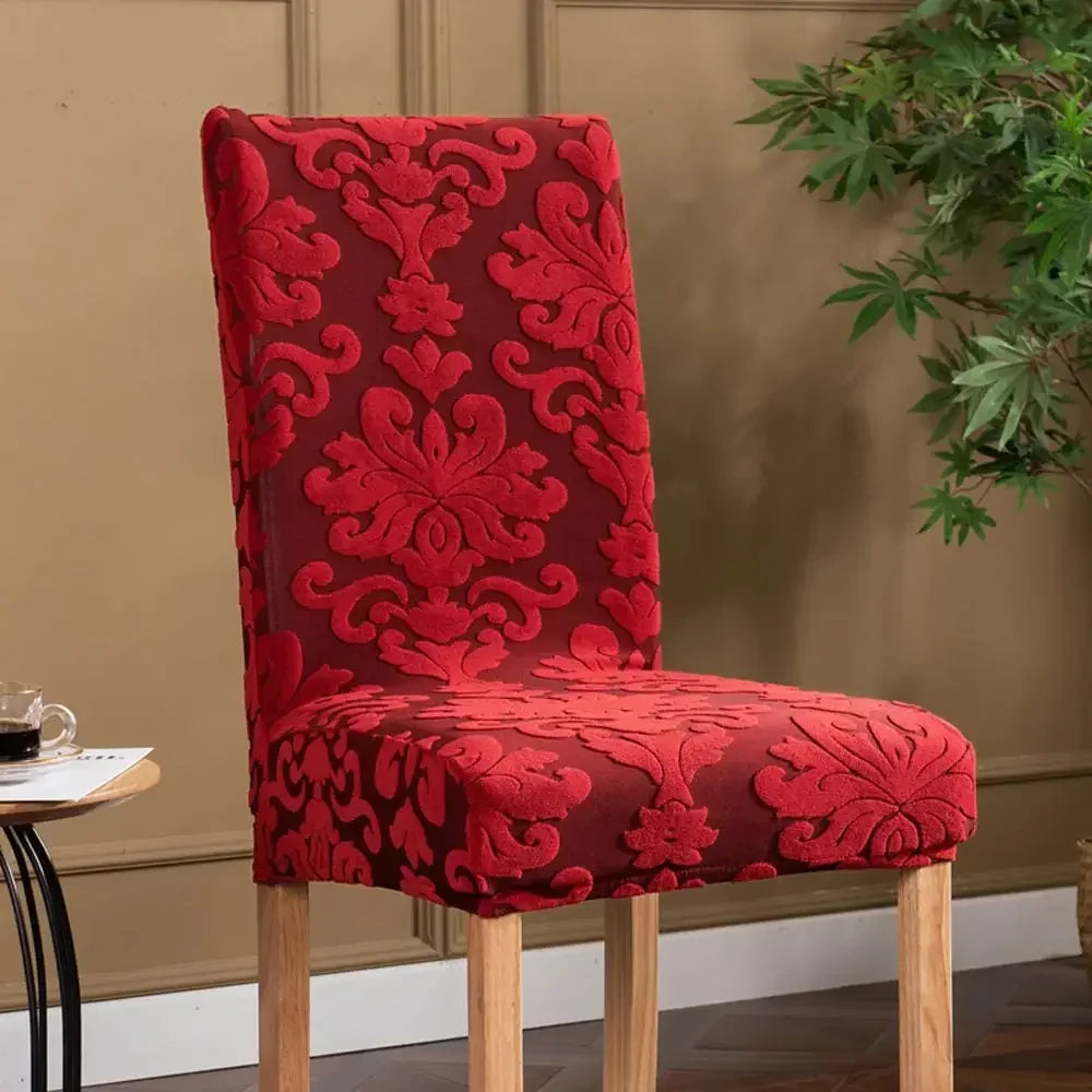 DecorBites™ 3D Embossed Print Spandex Chair Cover Slipcovers - Stretch, Elegant, Durable