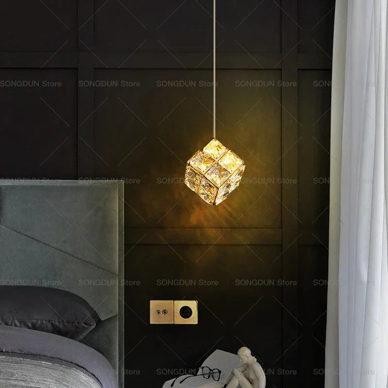 DecorBites™ Crystal Bedside Chandelier Wall Light for Designer Living Room and Hotel Bedroom