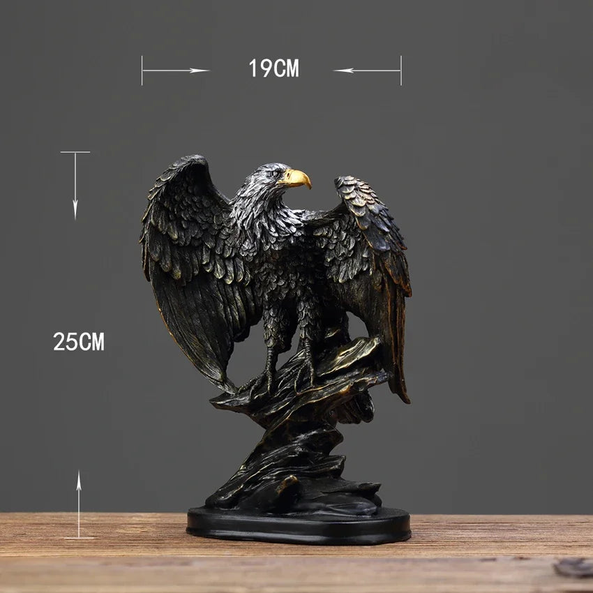 DecorBites™ Statue d'aigle en résine pour la décoration de la maison et du bureau, symbolisant la richesse et le pouvoir