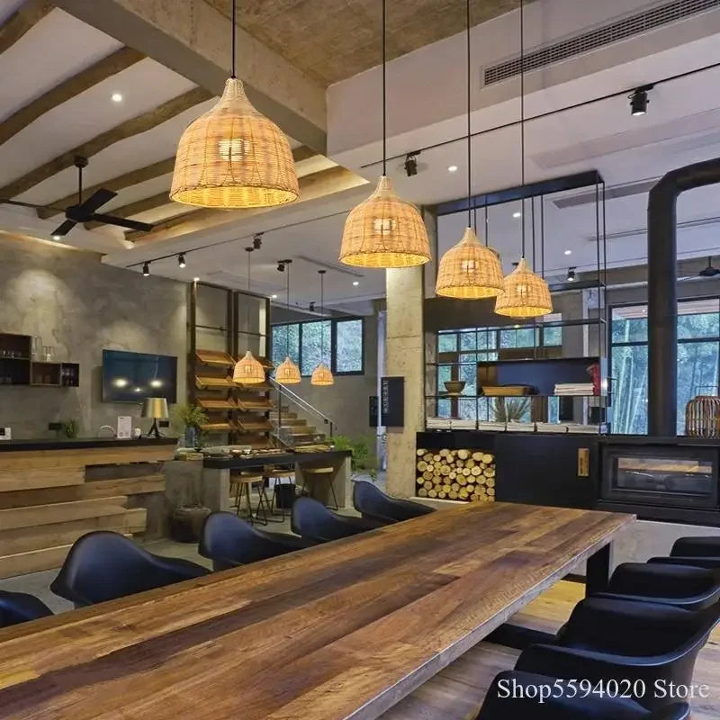 Southeast Asia Bamboo Rattan Woven Pendant Light