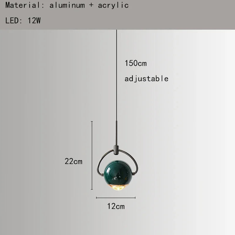 Modern Colorful Aluminum Mini Pendant Light