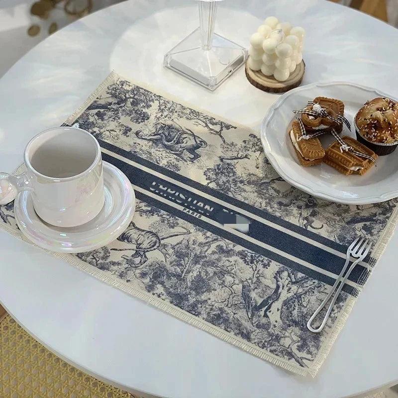 DecorBites™ Cotton Linen Place Mat Set - Tableware Cushion for Kitchen Dining