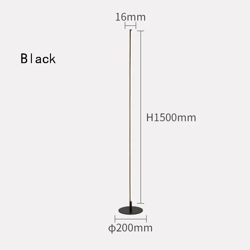 DecorBites™ مصباح أرضي ذهبي LED بتصميم عصري بسيط لغرفة المعيشة وغرفة النوم