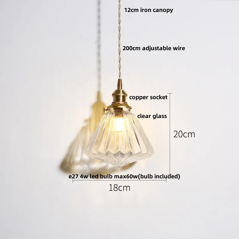 DecorBites™ Clear Glass Nordic Pendant Light Fixture: Modern Simple Hanging Lamp