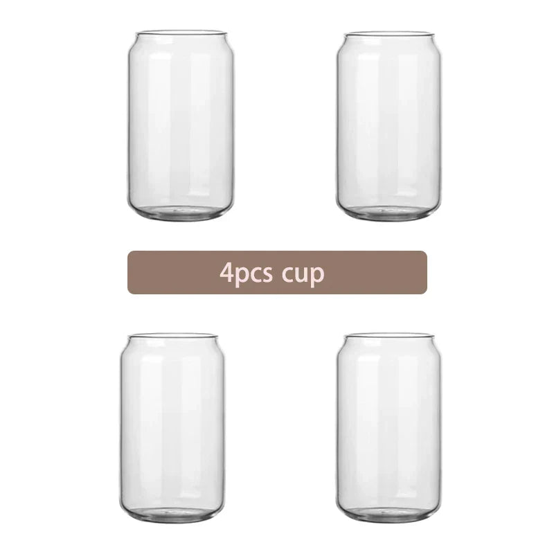 DecorBites™ Glass Cup Set with Bamboo Lid: Bubble Tea, Coffee, Wine, Milk Tea Mug.