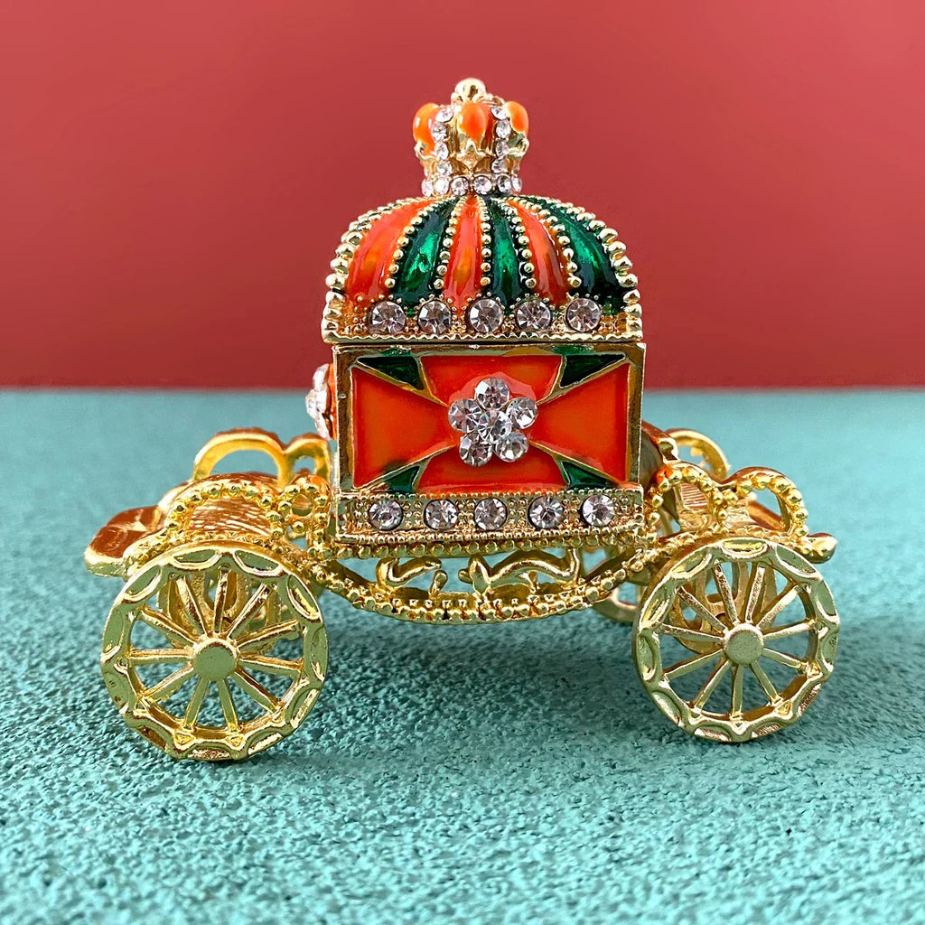 DecorBites™ Crown Carriage Jewelry Trinket Box Wedding Ring Holder Home Decor Gift