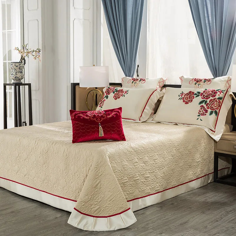 DecorBites™ 200S Embroidery Egyptian Cotton Bedding Set - Queen King Linens