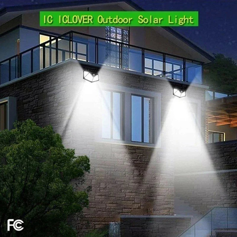 DecorBites™ 100LED Solar Powered Outdoor Wall Lamp with PIR Motion Sensor