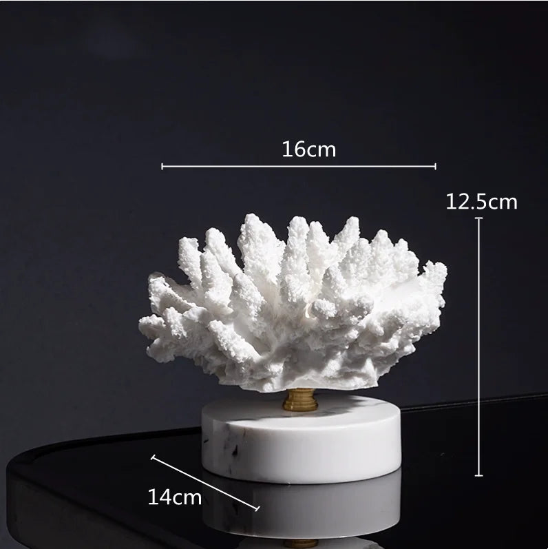 DecorBites™ Coral Crystal Tree Glass Vase Metal Frame Resin Ocean Figurines, Home Decor
