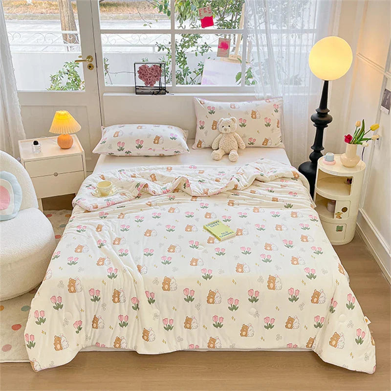 DecorBites™ Kids' Summer Quilt: High-End Knitted Fabric, Super Soft & Breathable Comforter