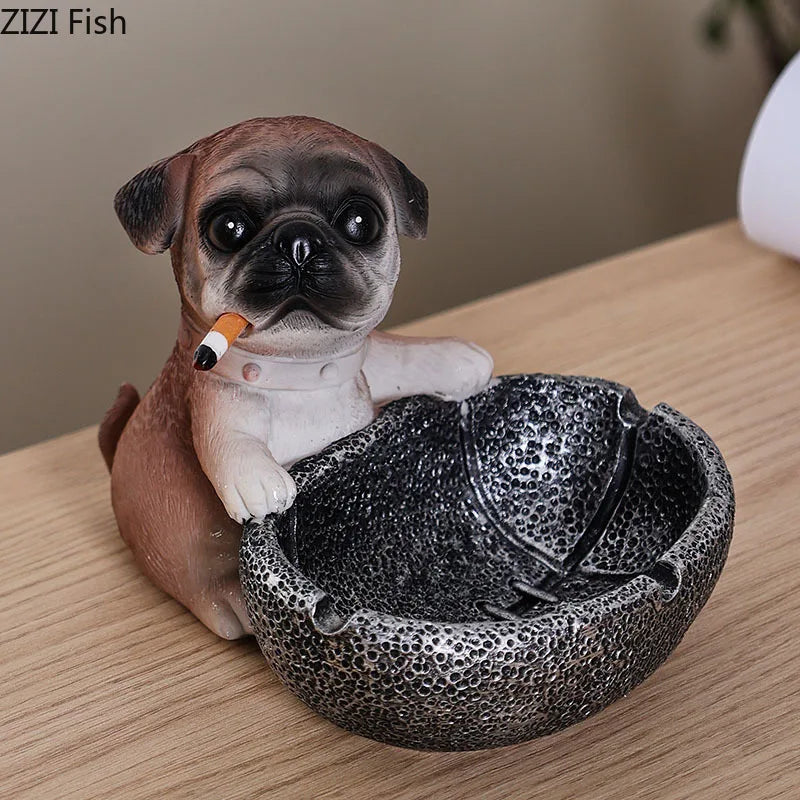 DecorBites™ Basketball Puppy Ashtray: Portable, Windproof, Creative Desk Decoration & Smoking Accessory