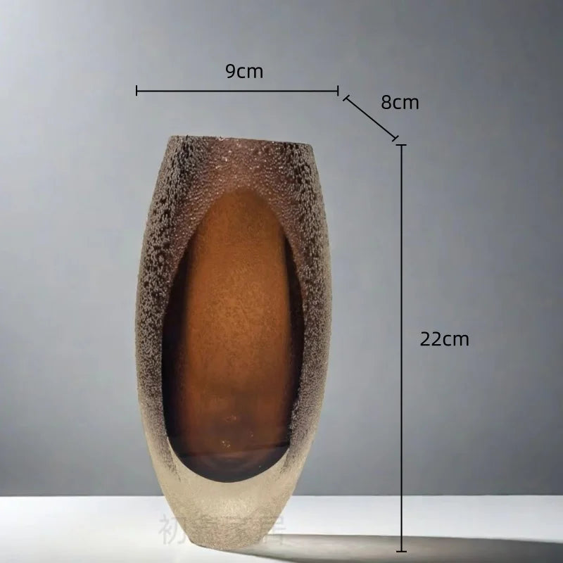 DecorBites™ Frosted Glass Vase for Home Decor and Floral Arrangements