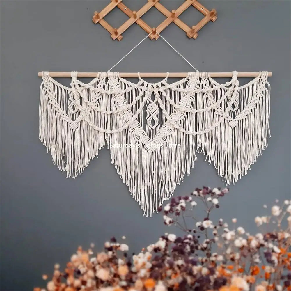 DecorBites™ نسيج مكرمية كبير بوهيمي للتعليق على الحائط لديكور البوهو في غرفة المعيشة