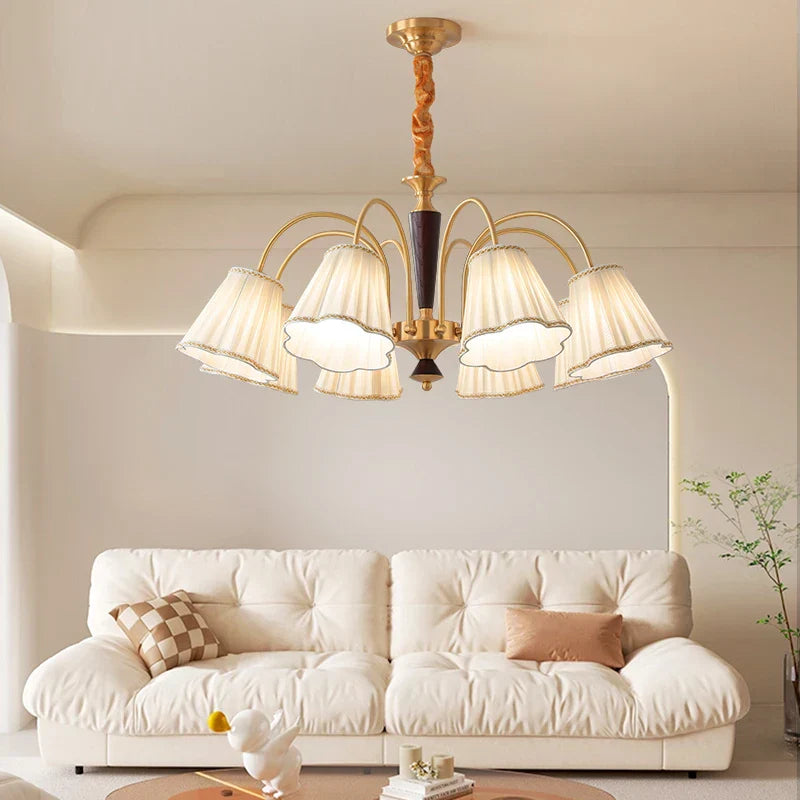 DecorBites™ Antique Copper Chandelier for Retro American Country Living Room and Dining Room