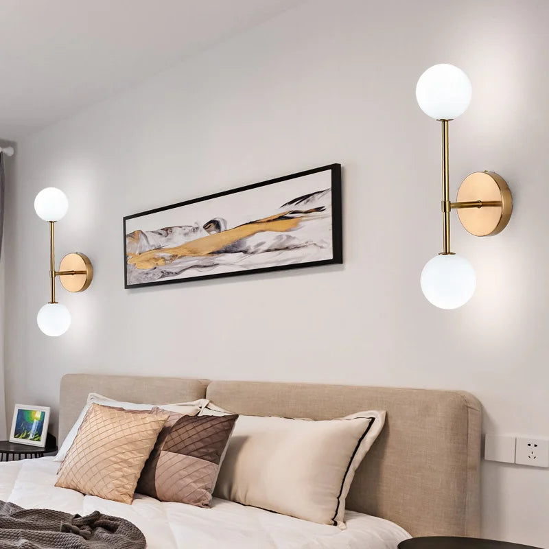 DecorBites™ Frosted Glass Ball LED Wall Sconce - Indoor Home Lighting Fixture