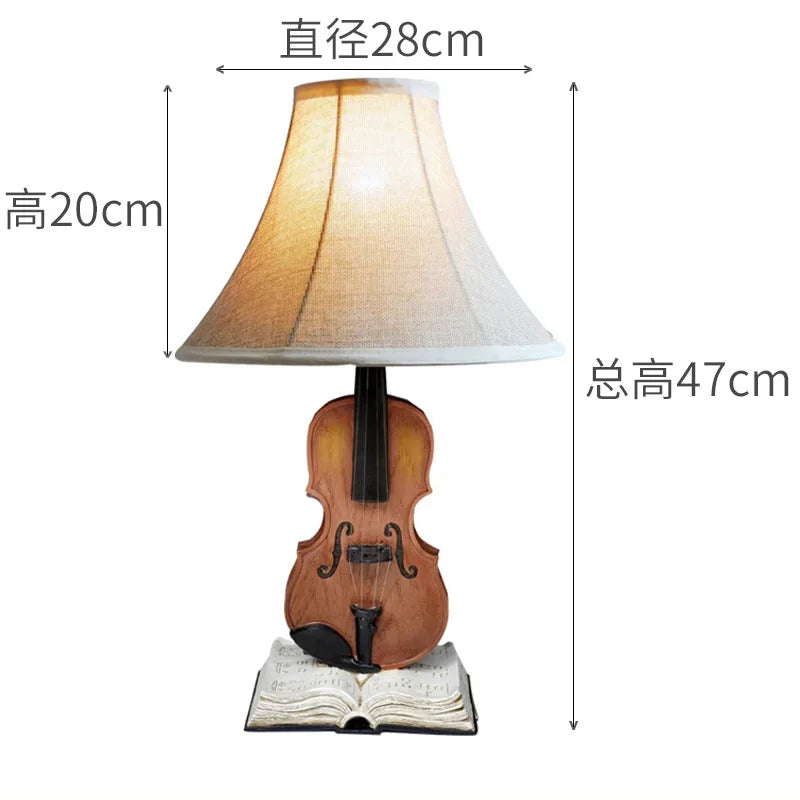 Lampe de table LED Violon DecorBites™ pour enfants - Lampe sur pied moderne en tissu pour chambre