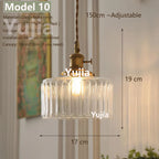 Vintage Green Glass Pendant Light With Brass Details