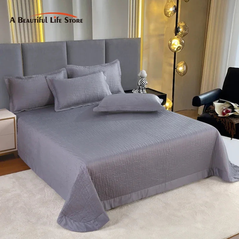 DecorBites™ Egyptian Cotton Quilt Set: Luxury European Style Bedding Set