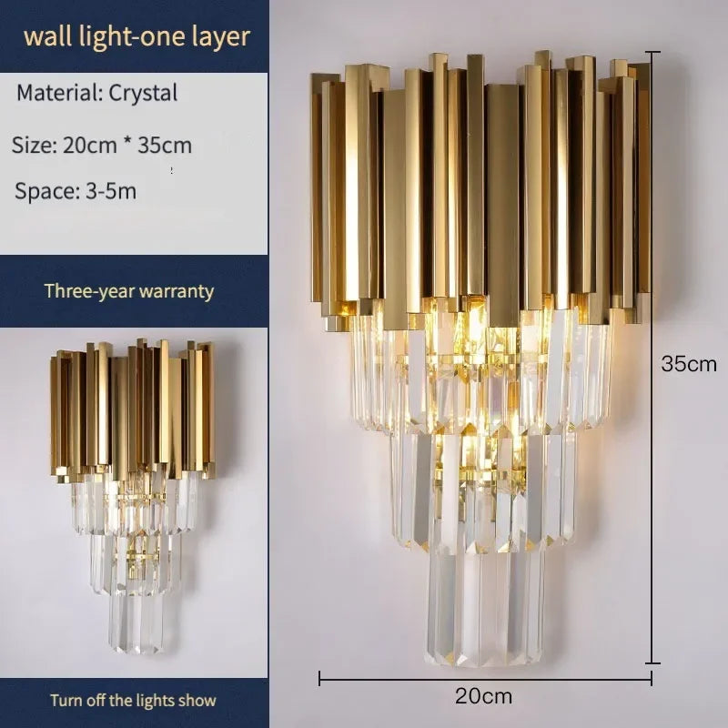 ثريات كريستال ذهبية وسوداء من DecorBites™ بإضاءة LED للسكن الفاخر والضيافة