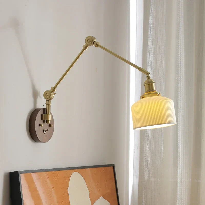 DecorBites™ LED Wall Lamps Pull Chain Switch Modern Stair Light Fixtures, Ceramic Copper