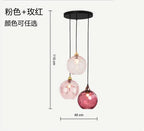 Nordic Water Grain Colored Glass Globe Pendant Light