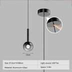 Smoke Gray Glass Multi-Light Staircase Pendant Light