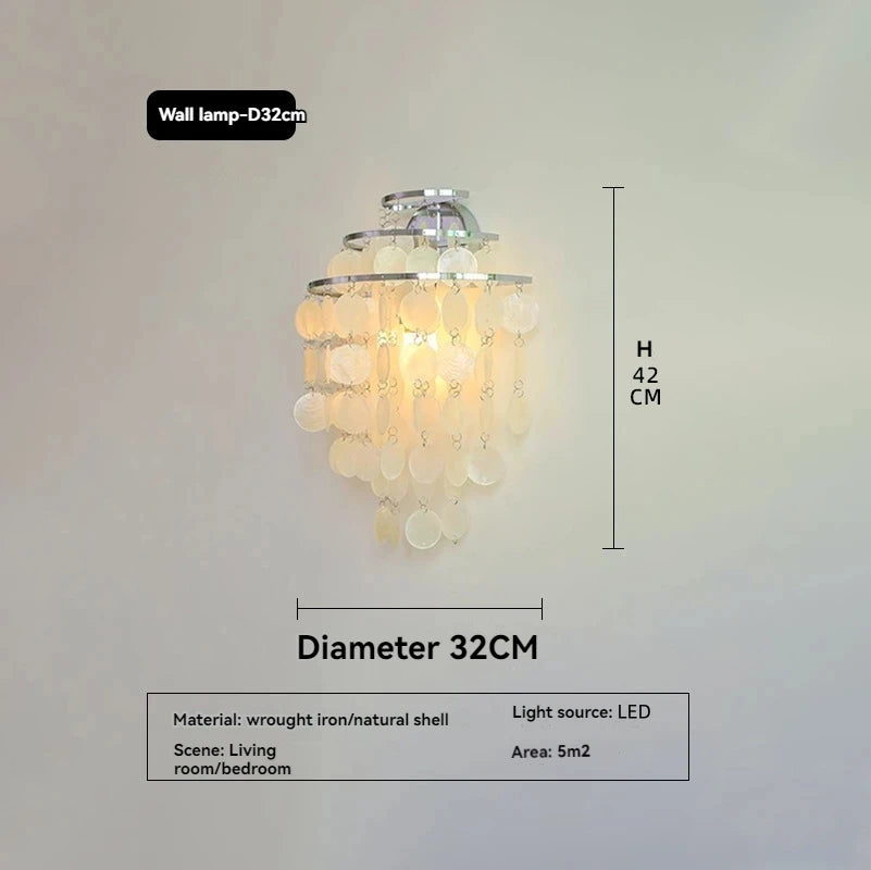 Modern Shell Pendant Chandelier in Gold or Chrome