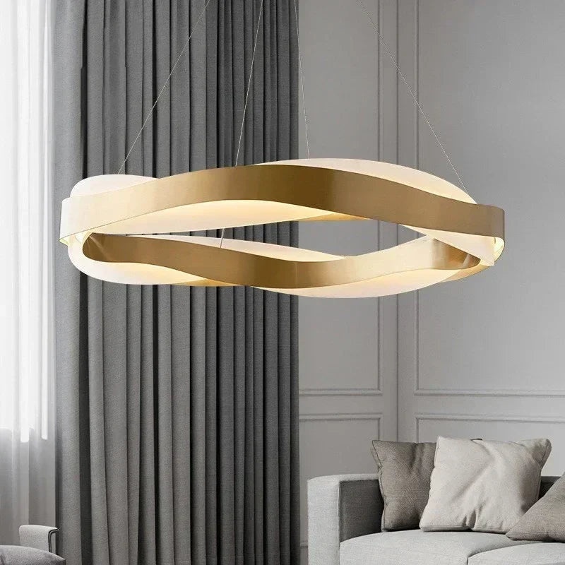 DecorBites™ Elegant Black Circle Chandeliers | Luxury Acrylic Pendant Light for Home Living Room