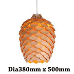 Nordic Oak Pinecone Wood Pendant Light