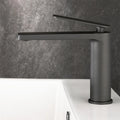 DecorBites™ Gun Gray Waterfall Basin Faucet - Brass Hot Cold Sink Faucet