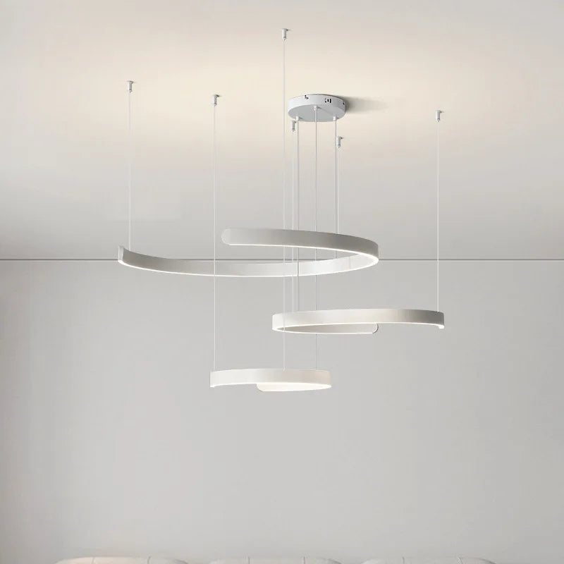 Modern Ring LED Pendant Light in Black or White