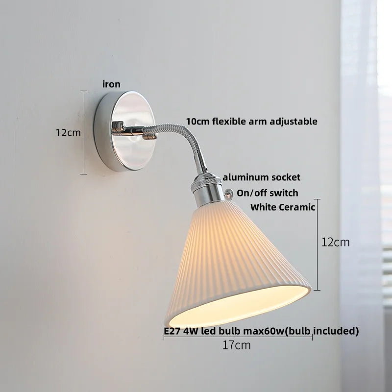 DecorBites™ Crystal Iron LED Wall Light Modern Bedside Lamp Clear Glass Wandlamp