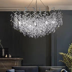 Modern Silver Crystal Chain Pendant Chandelier