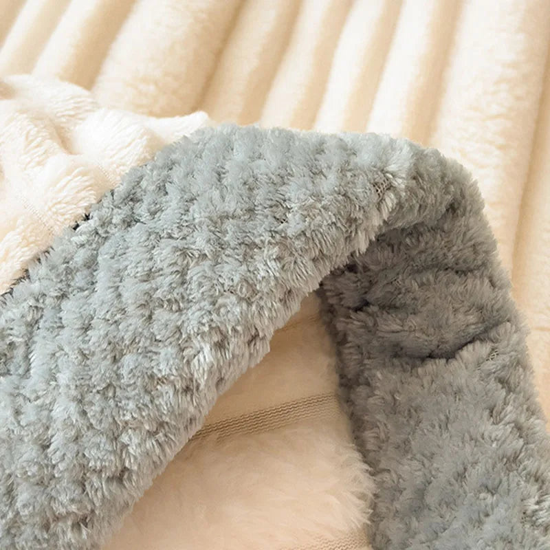 DecorBites™ Cozy Faux Rabbit Plush Blanket, Nordic Style, Thick & Warm, Super Soft Nap Shawl