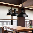 Vintage Black Metal Dome Pendant Light