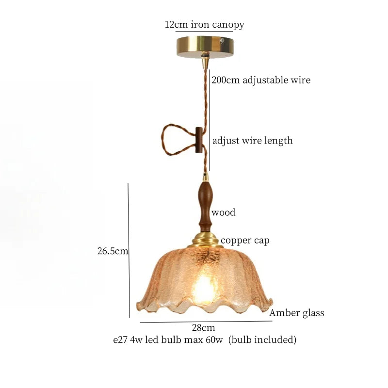 DecorBites™ Green Wave Glass Pendant Lamp: Modern Minimalism for Living Room, Bedroom, Cafe
