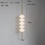 Art Deco White Glass Pendant Light With Gold Metal Wire