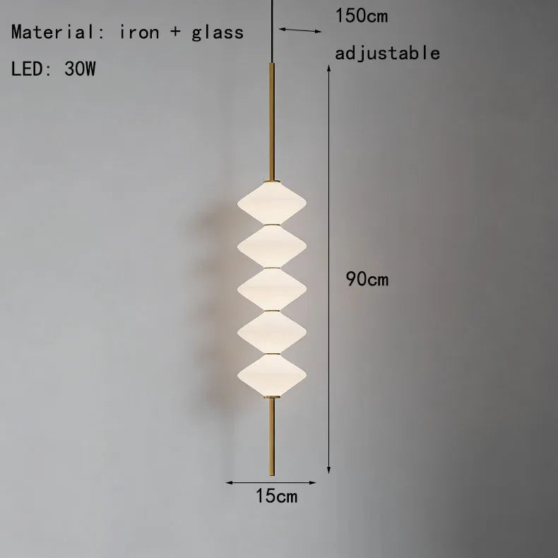 Art Deco White Glass Pendant Light With Gold Metal Wire