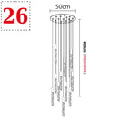 New Staircase Chandelier LED Modern Duplex Loft Spiral Long Chandelier Creative Villa Living Room Bedroom Hanging Crystal Light