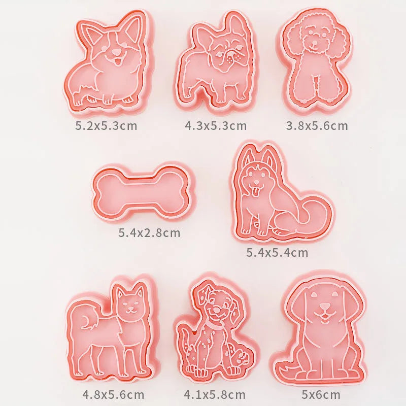 DecorBites™ 3D Dog Cookie Cutters Set, Biscuit Mold, Decorating Tools, DIY Cartoon Press
