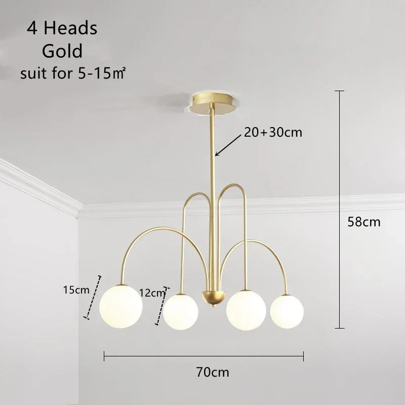 DecorBites™ Glass Ball LED Chandelier for Indoor Decor Lighting
