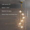 DecorBites™ Glass Ball LED Chandelier, Modern Minimalist Loft Villa Staircase Decor