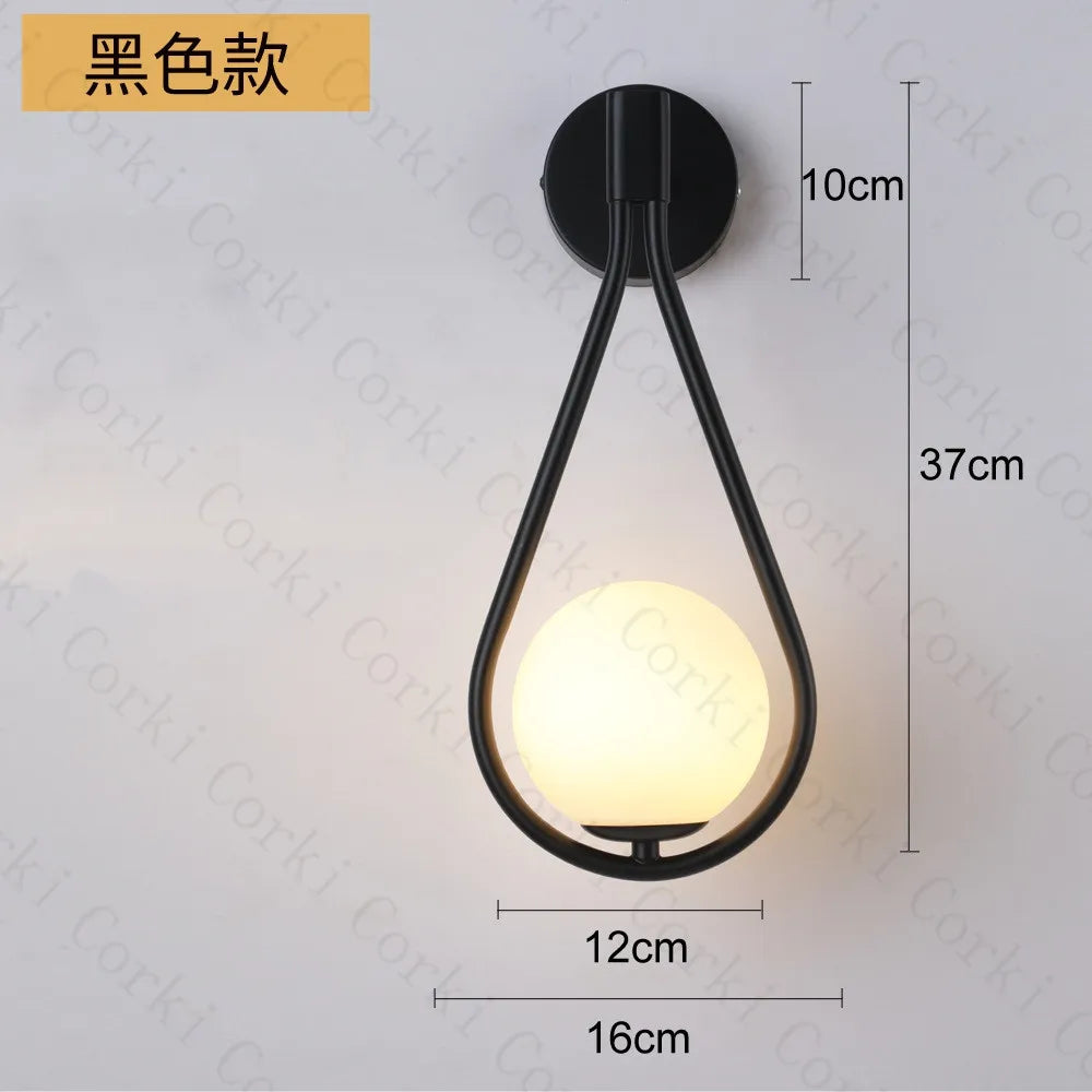 DecorBites™ Glass Ball LED Wall lamp Nordic Modern Minimalist Bedroom Lighting Fixtures