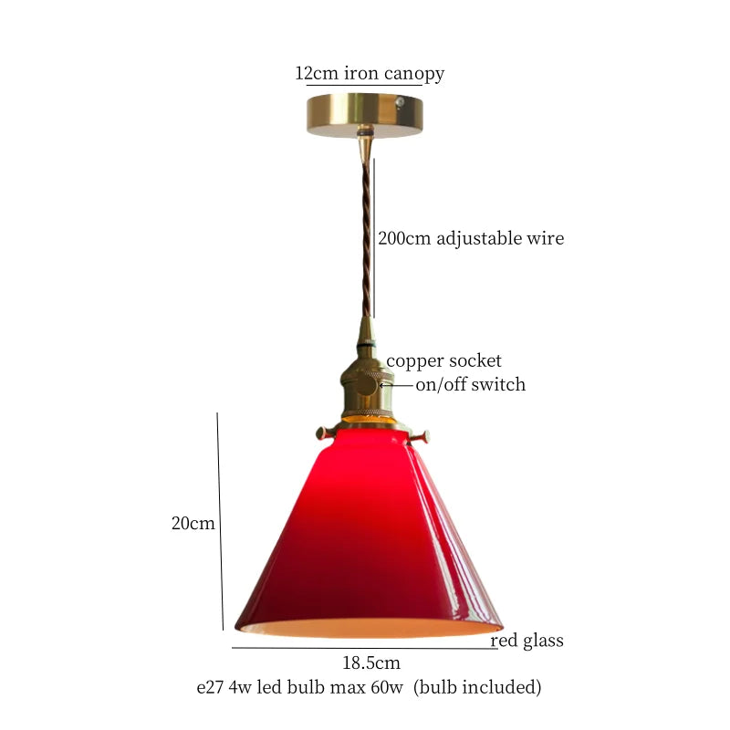 DecorBites™ Green Lotus LED Pendant Light Glass Hanging Lamp
