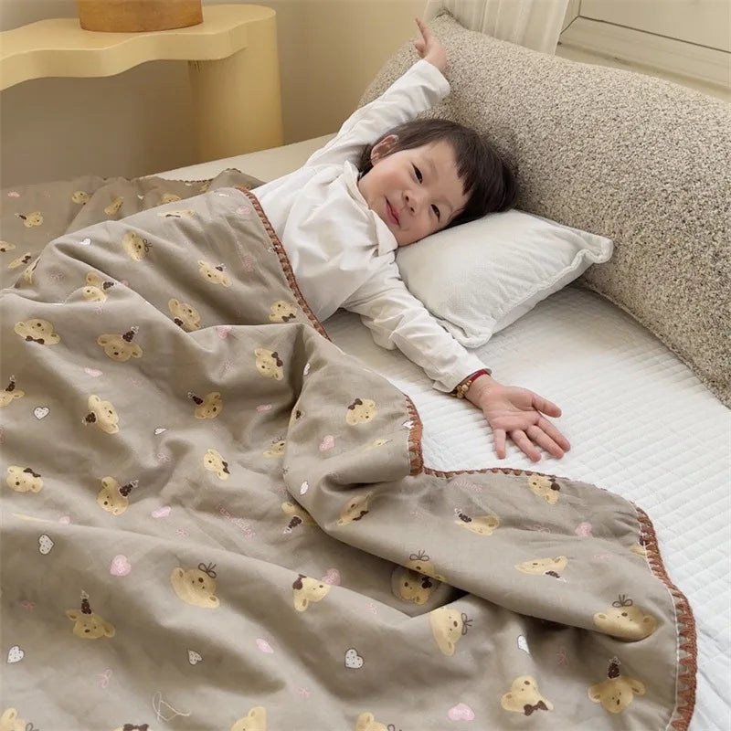 بطانية صيفية مبردة بطبعات كرتونية للأطفال من DecorBites™ - لحاف خفيف الوزن وناعم