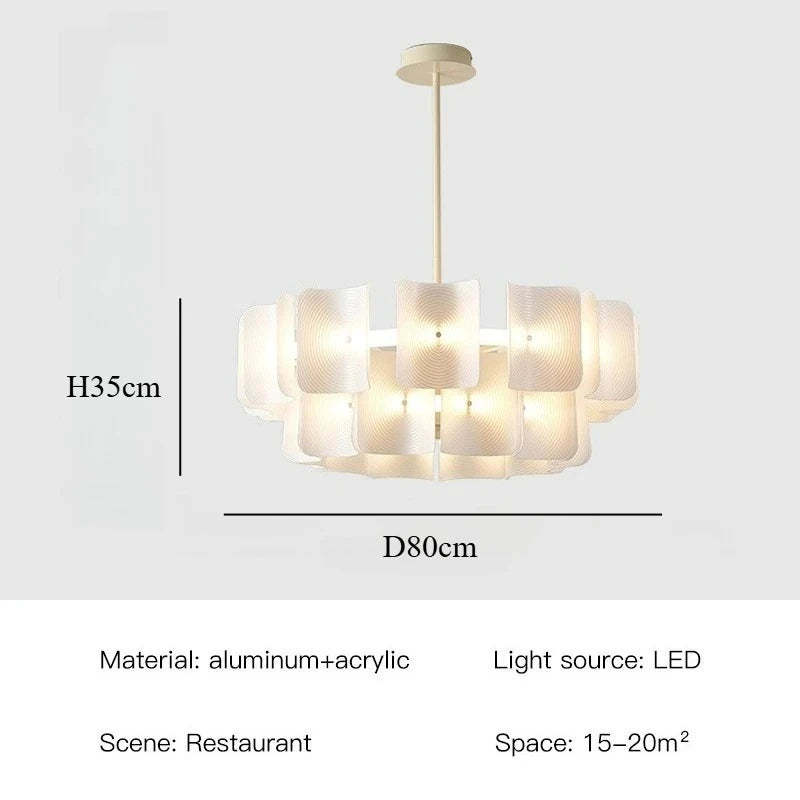 White Wabi Sabi Acrylic Pendant Chandelier