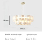White Wabi Sabi Acrylic Pendant Chandelier