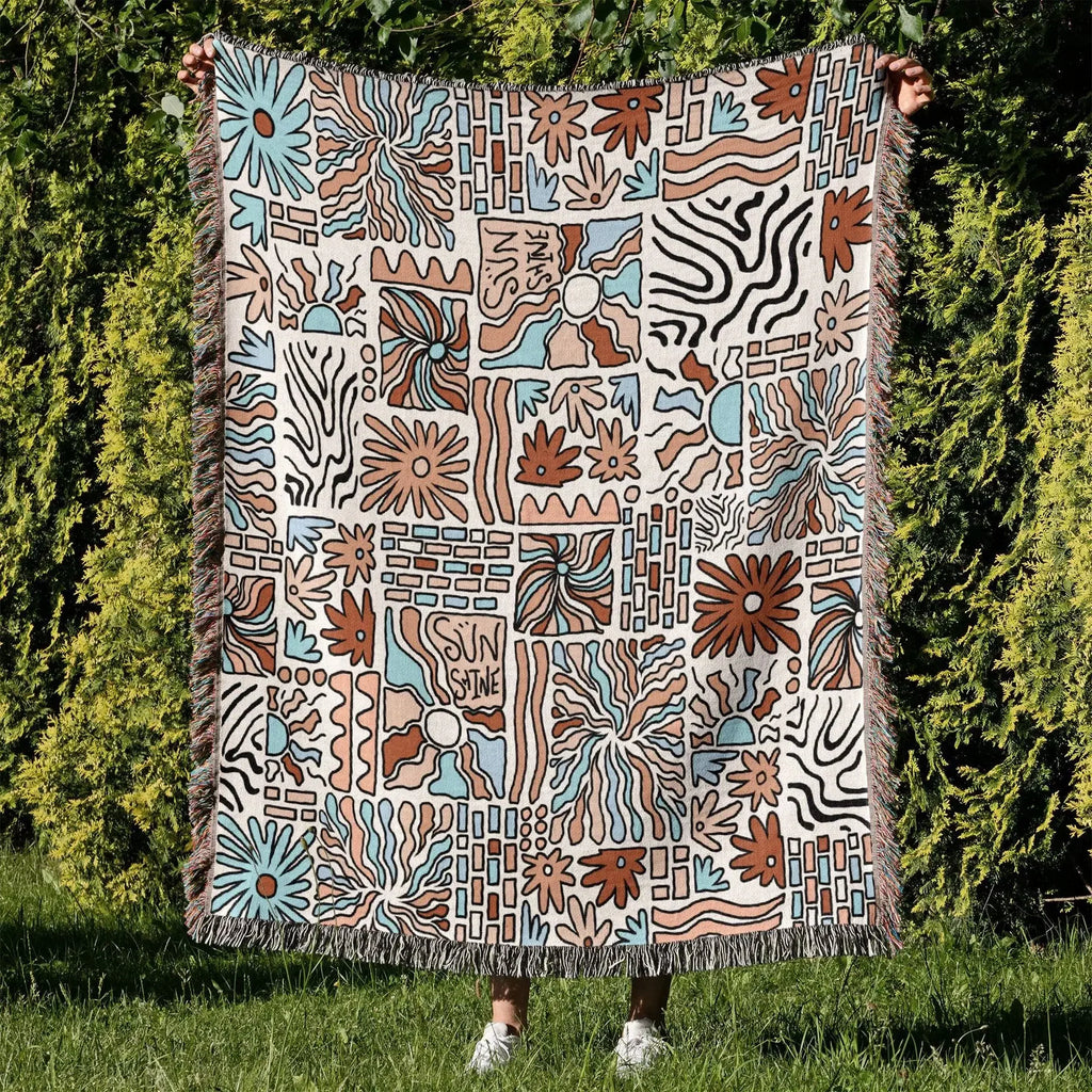 DecorBites™ Cozy Nordic Camping Blanket and Sofa Cover – Boho Outdoor Line Blanket for Home and Hotel Decor