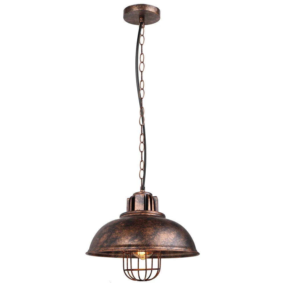 Vintage Black Metal Dome Pendant Light